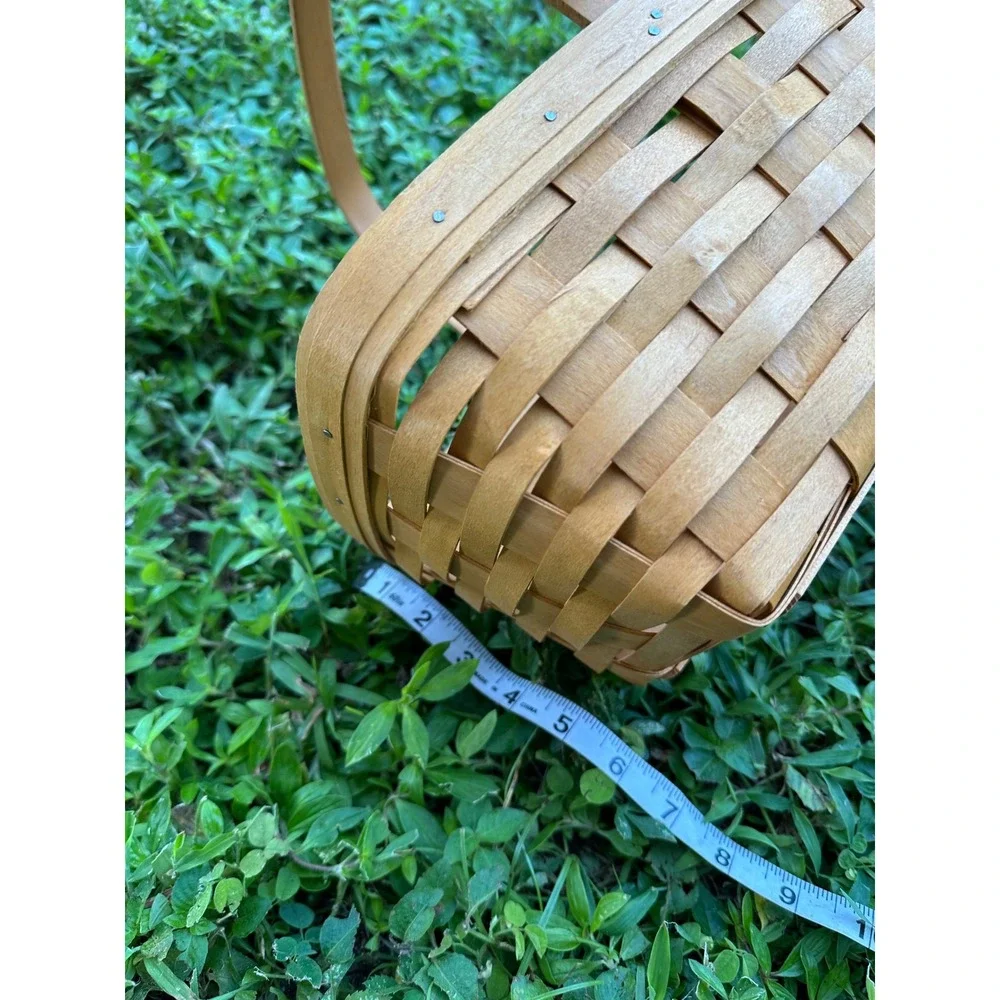 Longaberger 2002 Handwoven Rectangular Basket with Handle Dresden Ohio USA
